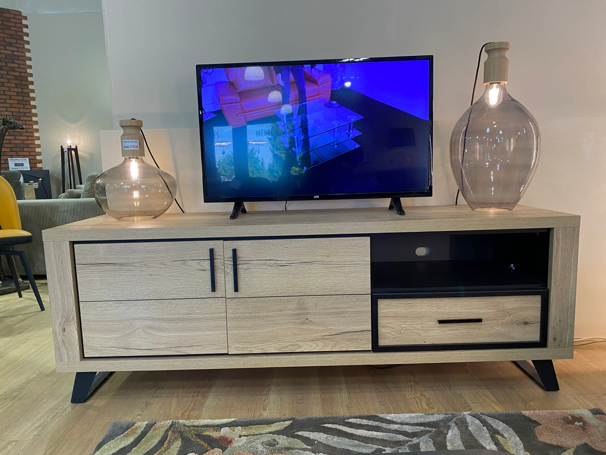 Wood and metal TV cabinet L180 H63 D50cm - Rosa
