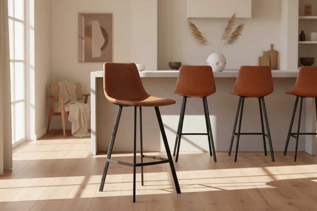 Ozany chaise haute cognac – vue 3/4