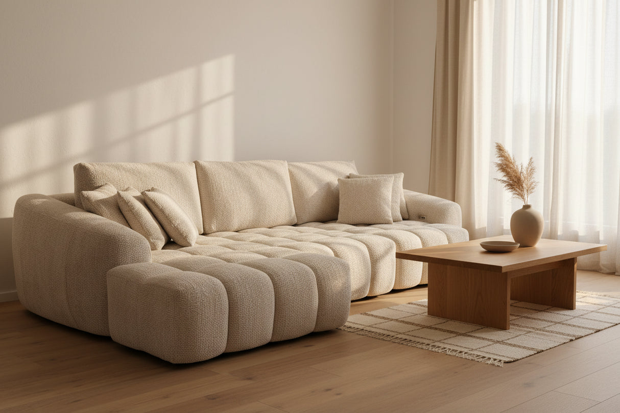 Beige corner sofa 286x200cm - Pola
