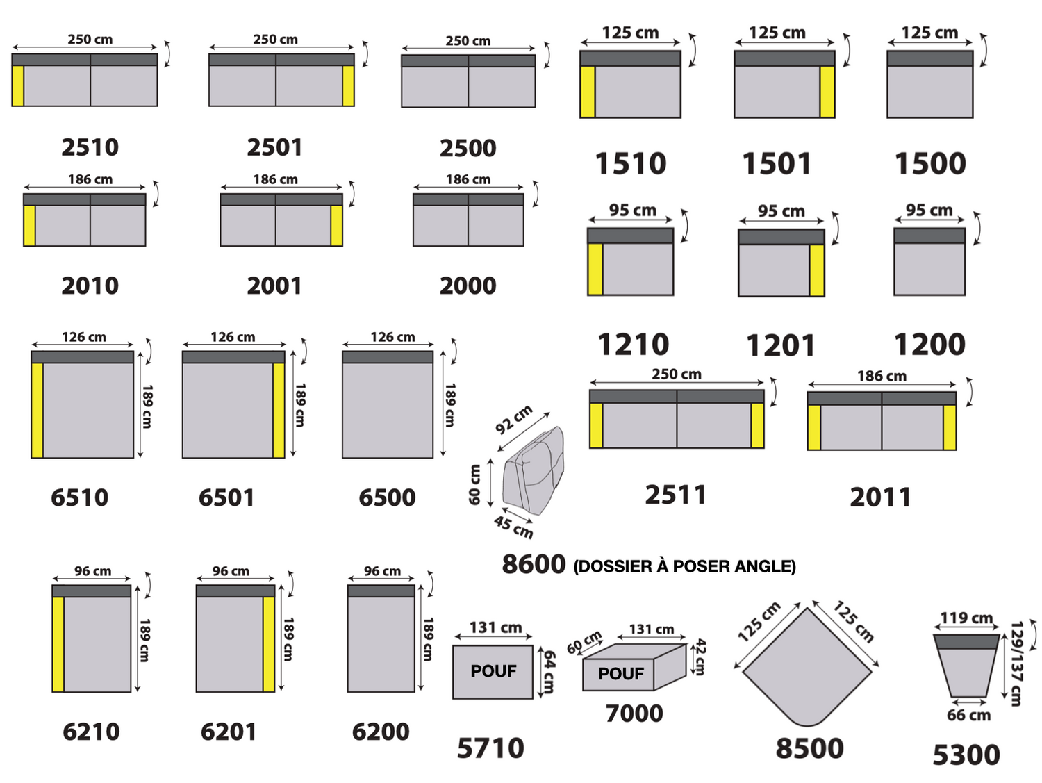 Corner sofa forward backward 282x189cm - Cassy