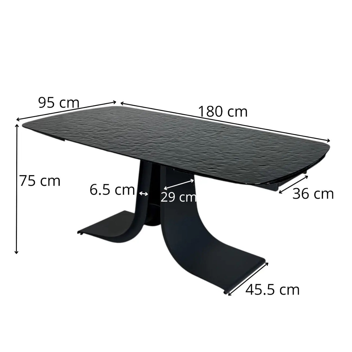 Table en verre noir extensible - Aurelie
