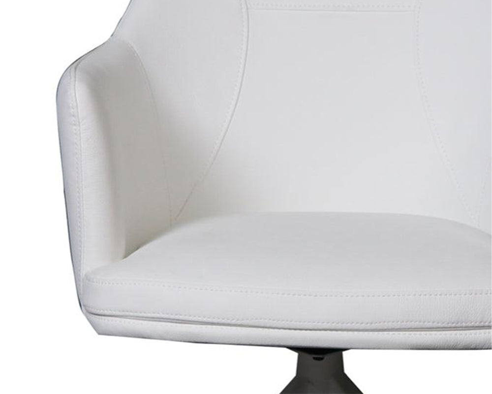 Détail Fauteuil pivotant – Christy – simili cuir blanc