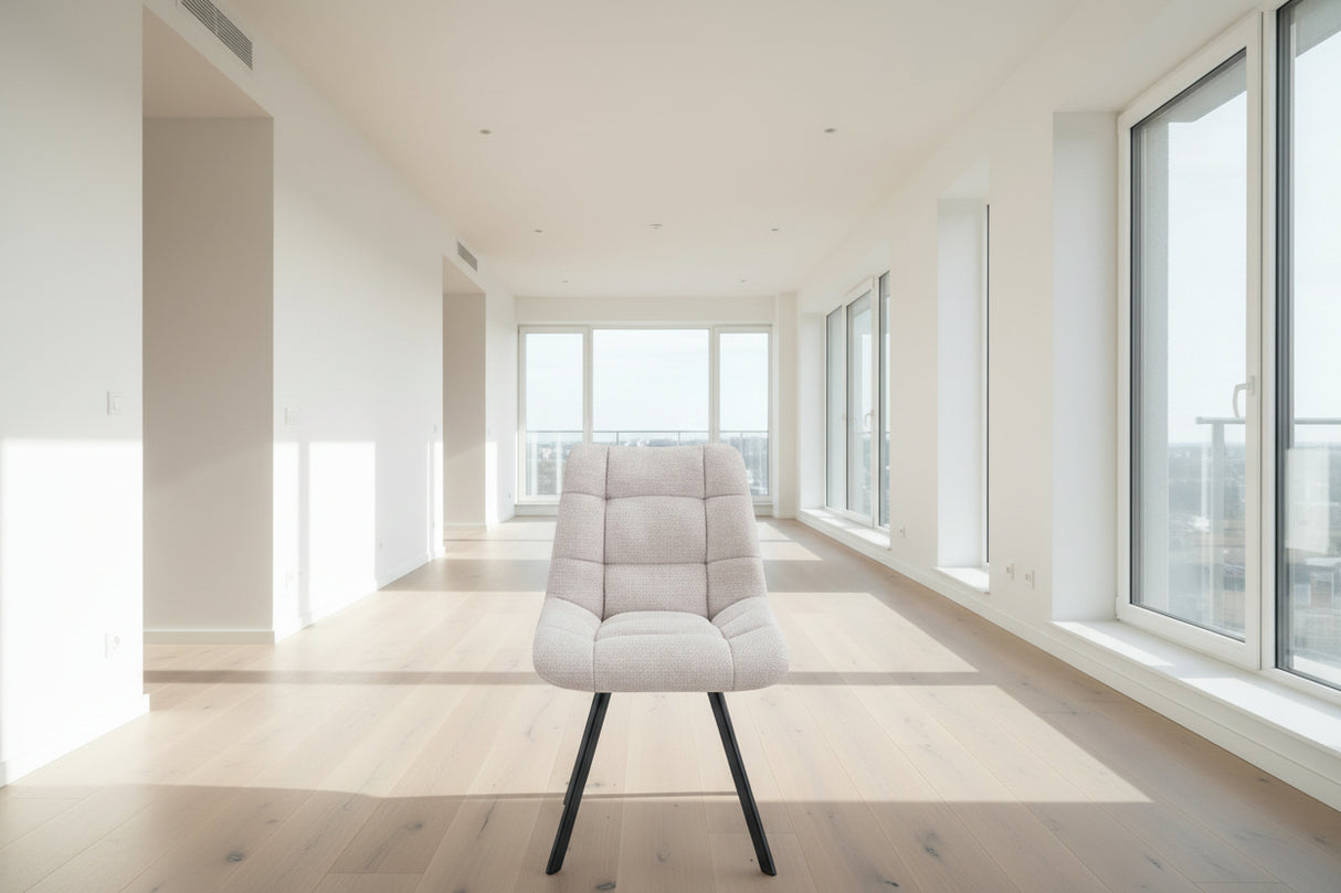 Chaise de salle à manger design de luxe couleur beige - Rousseau - Souffle d'intérieur