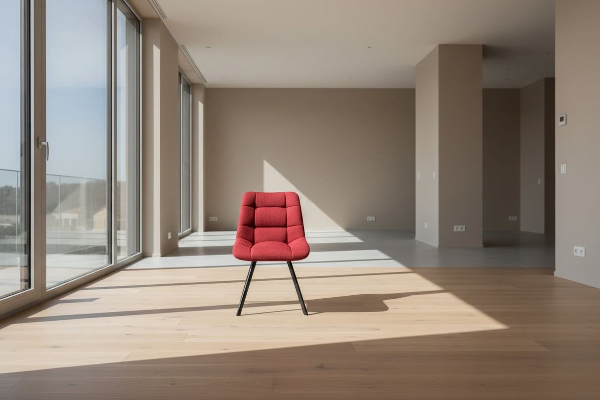 Chaise de salle à manger moderne couleur rouge vibrante - Rousseau - Souffle d'intérieur