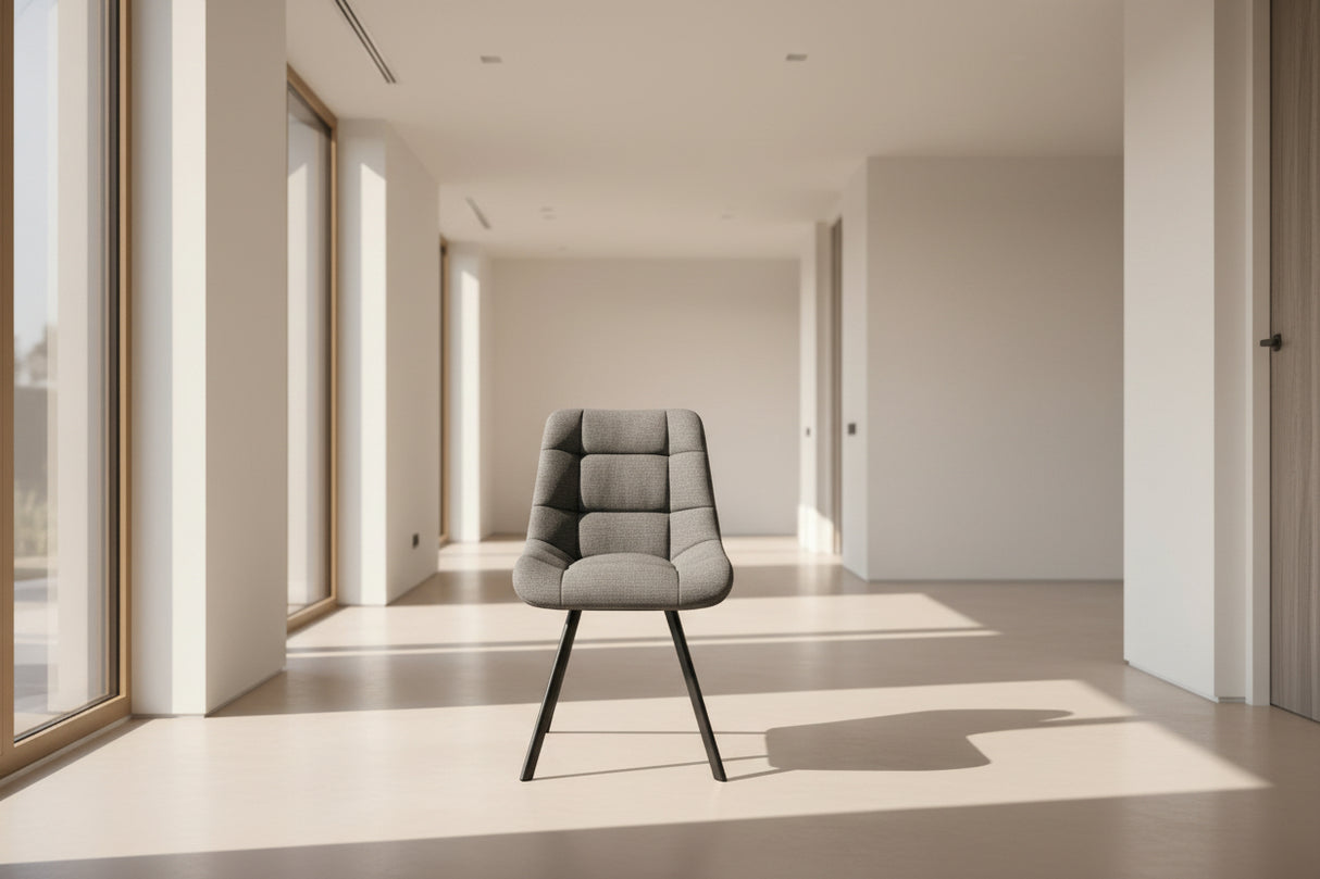 Chaise design pour salle à manger gris foncé haut de gamme - Rousseau - Souffle d'intérieur