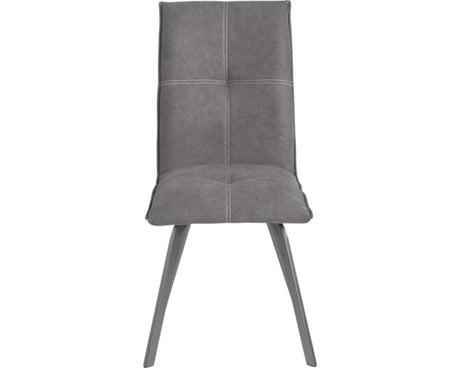 Chaise grise de salle à manger avec pieds en métal noir - Souffle d'intérieur