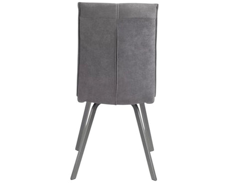 Chaise grise de salle à manger avec pieds en métal noir - Souffle d'intérieur