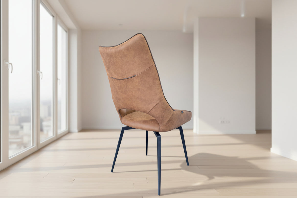 Chaise de salle à manger pivotante marron - Souffle d'intérieur