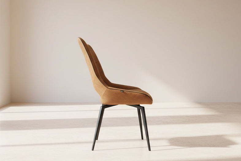 Chaise de salle à manger pivotante marron - Souffle d'intérieur - tablacasa
