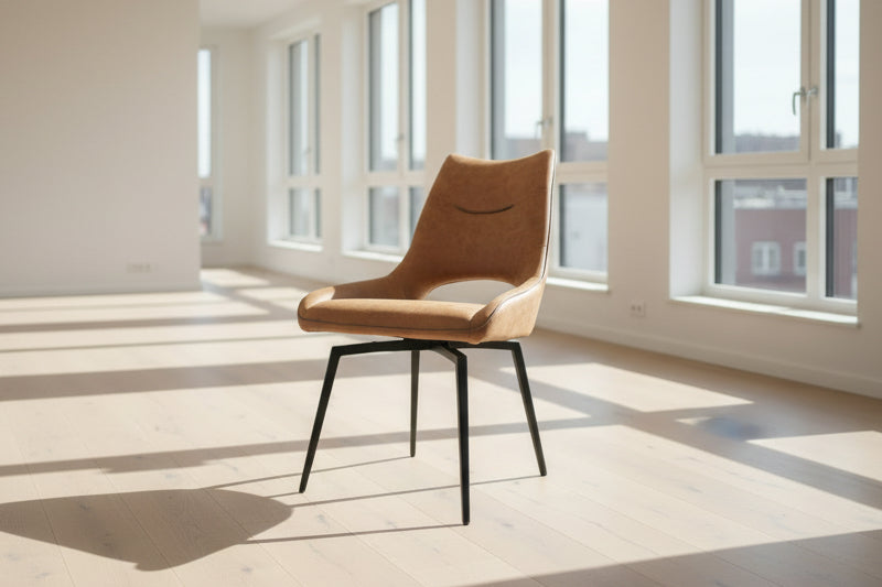 Chaise de salle à manger pivotante marron - Souffle d'intérieur