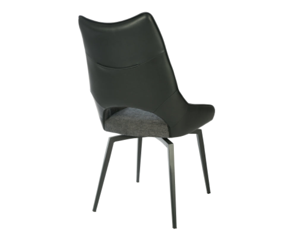 Chaise noir pivotante de table a manger moderne - Souffle