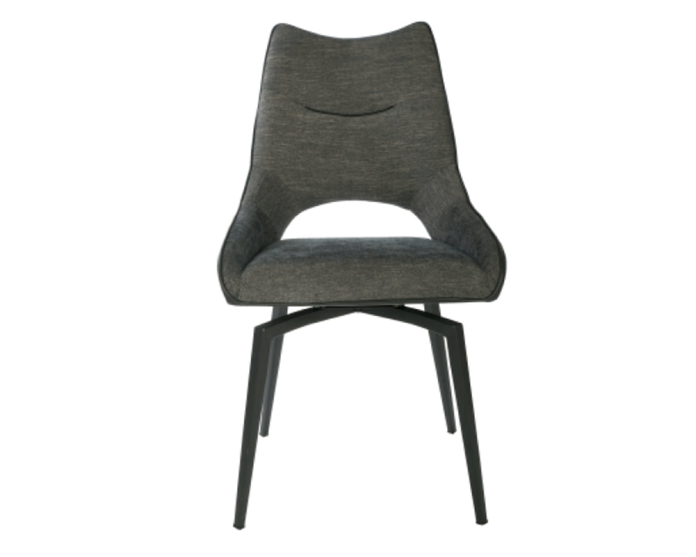 Chaise noir pivotante de table a manger moderne - Souffle