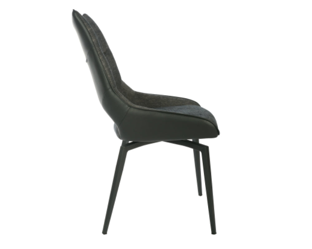 Chaise noir pivotante de table a manger moderne - Souffle