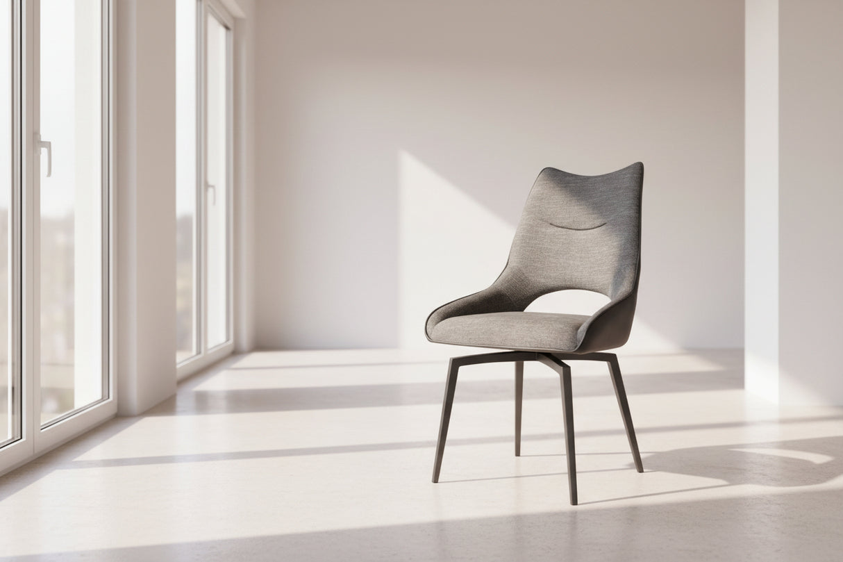 Chaise noir pivotante de table a manger moderne - Souffle d'intérieur