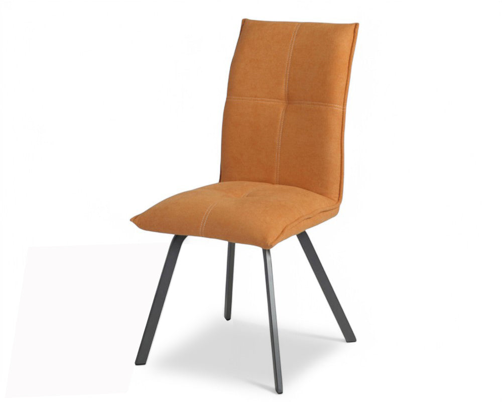 Chaise orange design tissu de salle a manger - Souffle d'intérieur