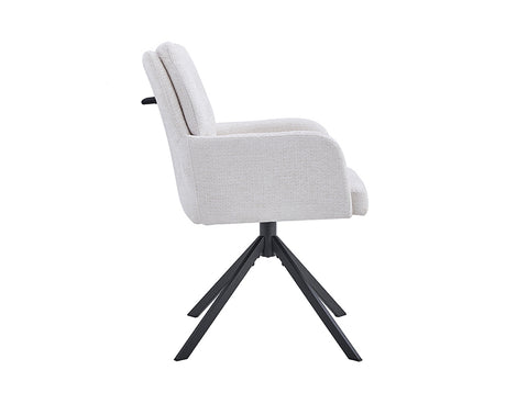 Chaise pivotante sans roulette beige - Rousseau Furniture - Souffle d'Intérieur