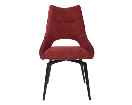 Chaise pivotante pieds métal en tissu rouge moderne -  SOUFFLE D’INTÉRIEUR