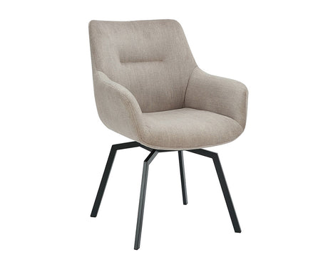 Chaise pivotante velours côtelé beige - Rousseau Furniture - Souffle d'Intérieur