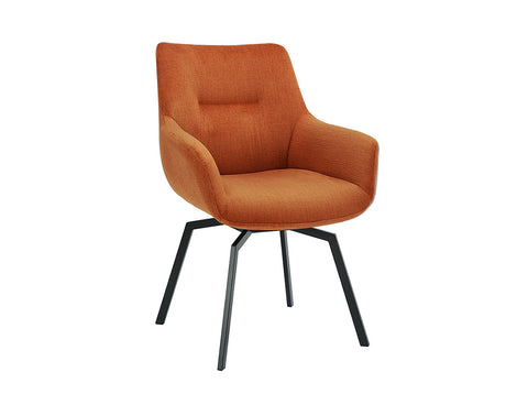 Chaise pivotante velours côtelé beige - Rousseau Furniture - Souffle d'Intérieur