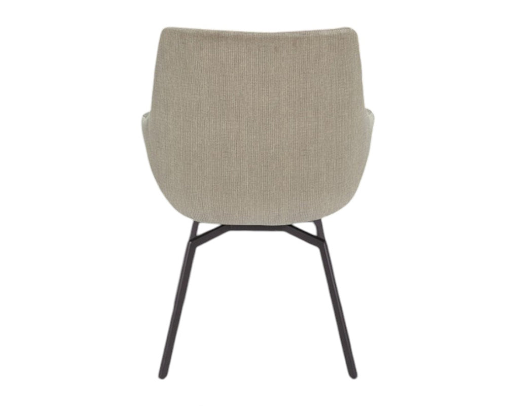 Chaise pivotante velours côtelé beige - Rousseau Furniture - Souffle d'Intérieur