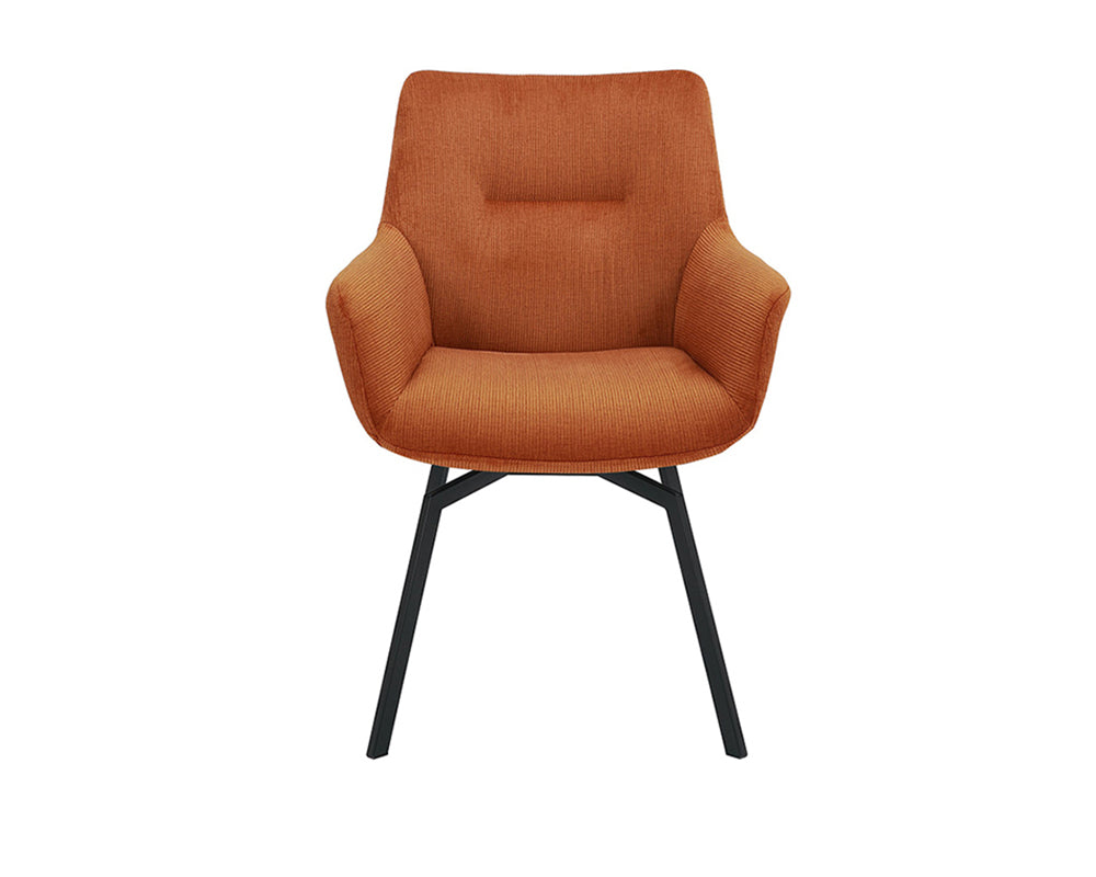 Chaise pivotante velours côtelé beige - Rousseau Furniture - Souffle d'Intérieur