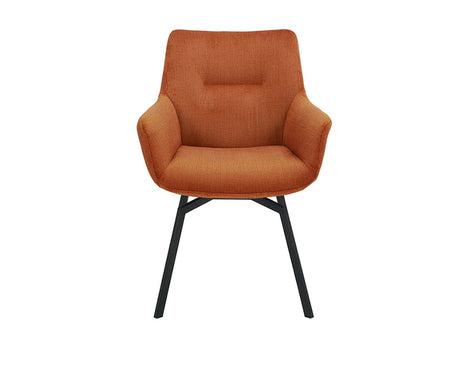 Chaise pivotante velours côtelé beige - Rousseau Furniture - Souffle d'Intérieur