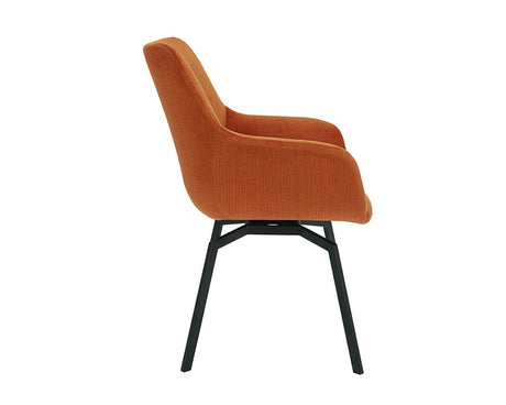 Chaise pivotante velours côtelé beige - Rousseau Furniture - Souffle d'Intérieur