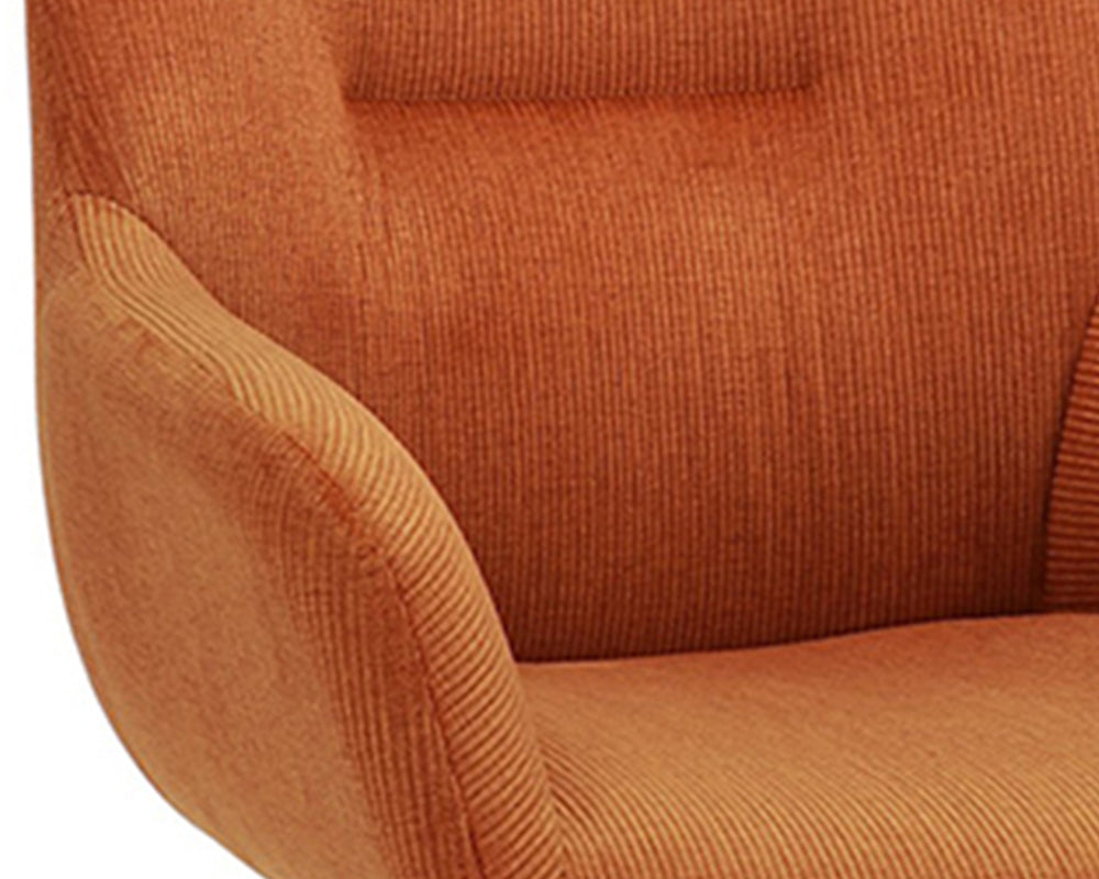 Chaise pivotante velours côtelé beige - Rousseau Furniture - Souffle d'Intérieur