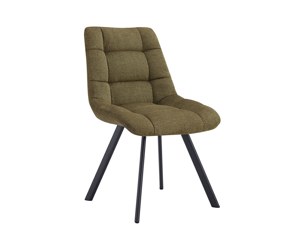 Chaise salle à manger design moderne en tissu vert - Rousseau - Souffle d'intérieur