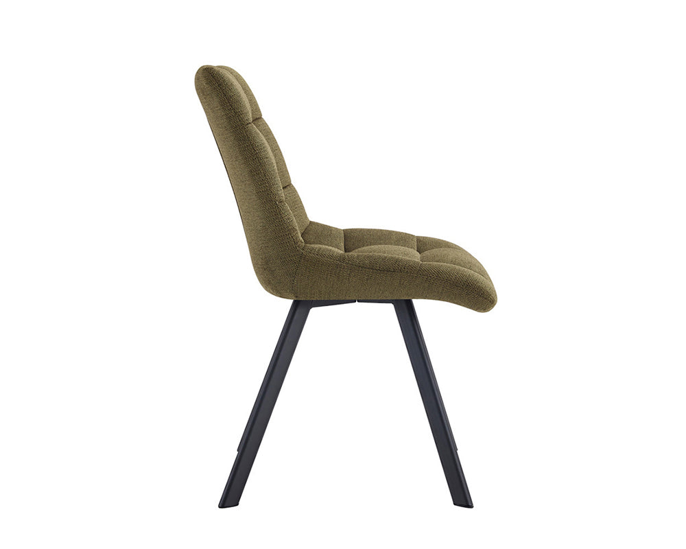 Chaise salle à manger design moderne en tissu vert - Rousseau - Souffle d'intérieur