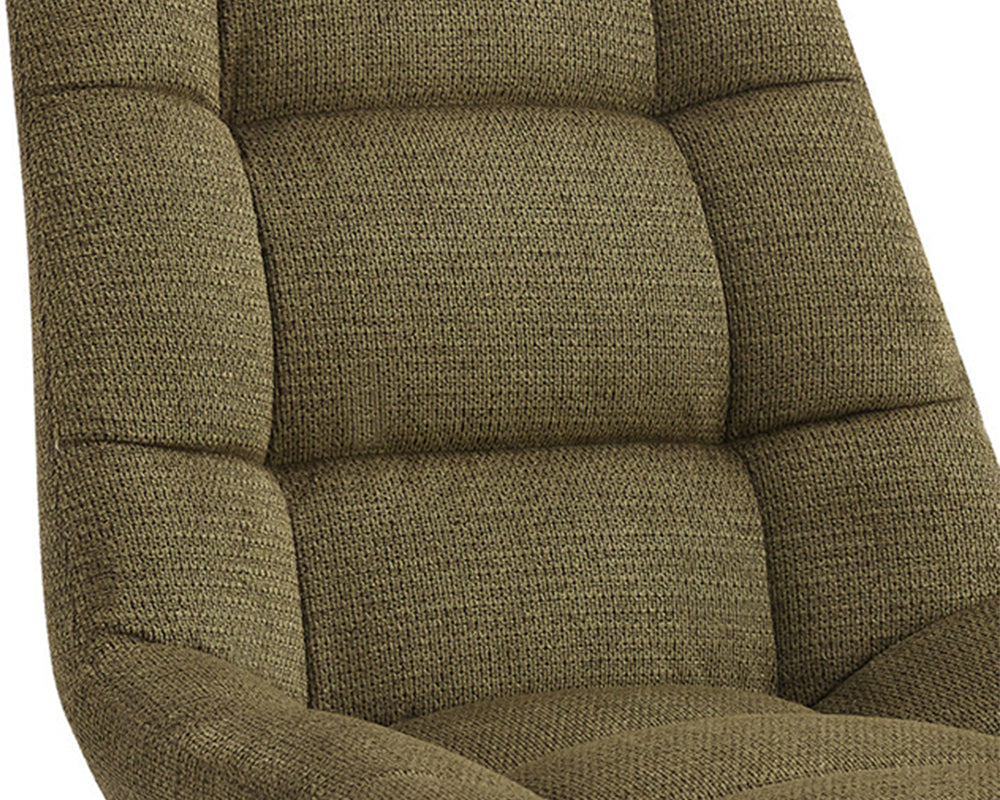 Chaise salle à manger design moderne en tissu vert - Rousseau - Souffle d'intérieur