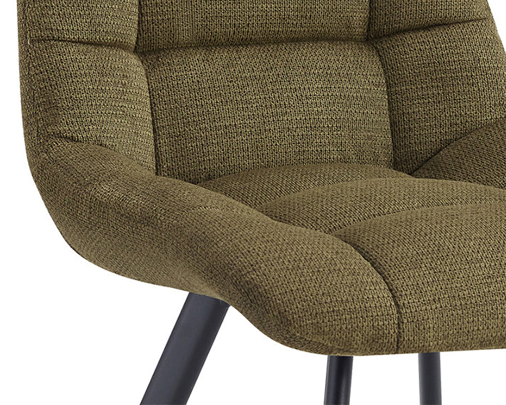 Chaise salle à manger design moderne en tissu vert - Rousseau - Souffle d'intérieur