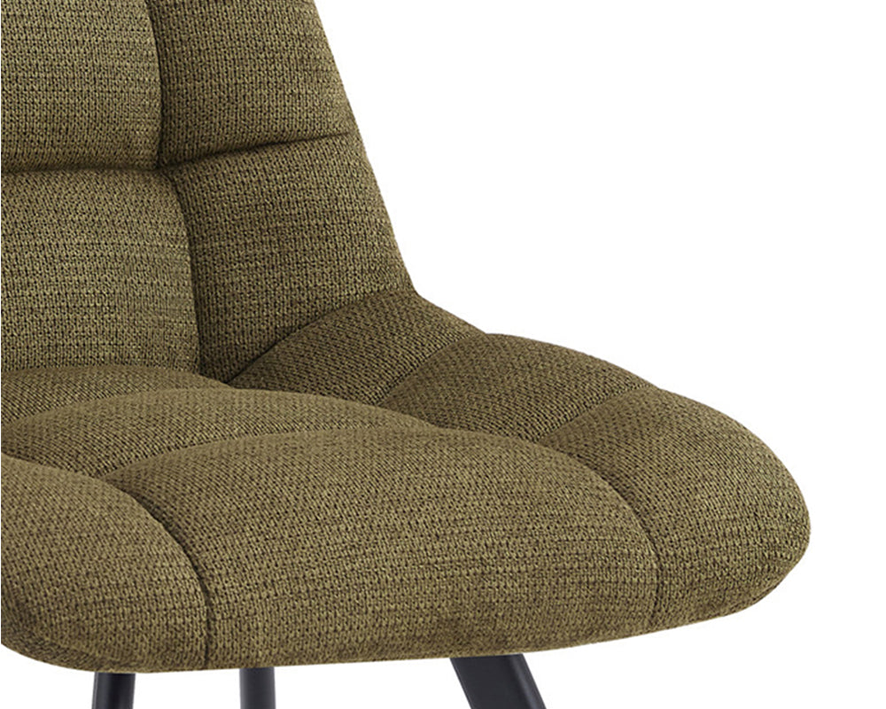 Chaise salle à manger design moderne en tissu vert - Rousseau - Souffle d'intérieur