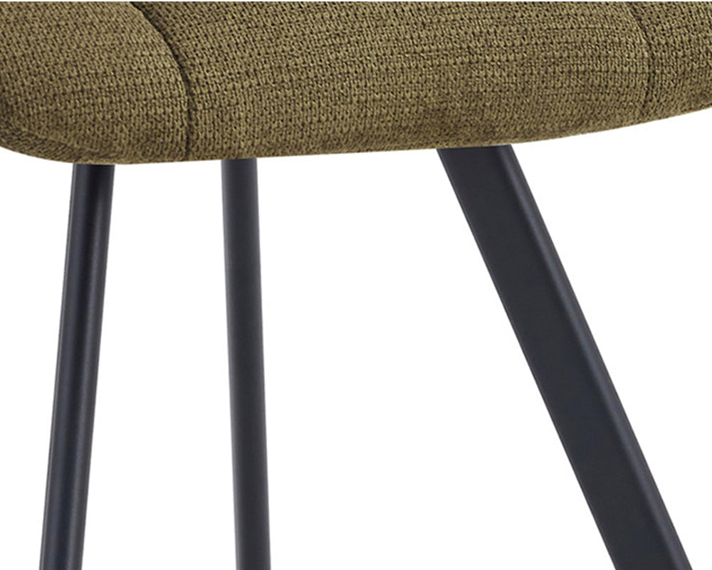 Chaise salle à manger design moderne en tissu vert - Rousseau - Souffle d'intérieur