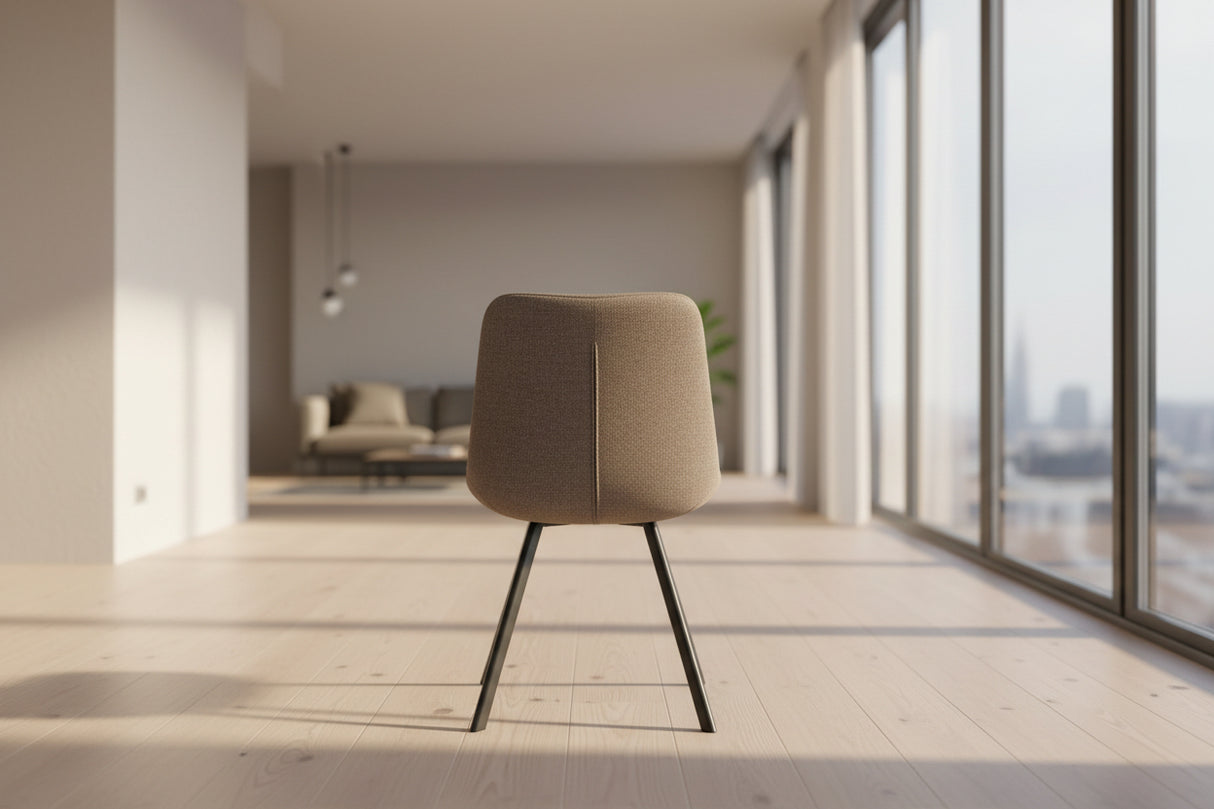 Chaise salle à manger en tissu couleur poivre design - Rousseau - Souffle d'intérieur