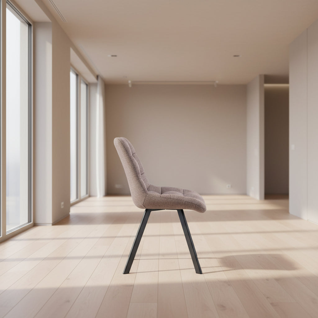 Chaise salle à manger en tissu couleur poivre design - Rousseau - Souffle d'intérieur