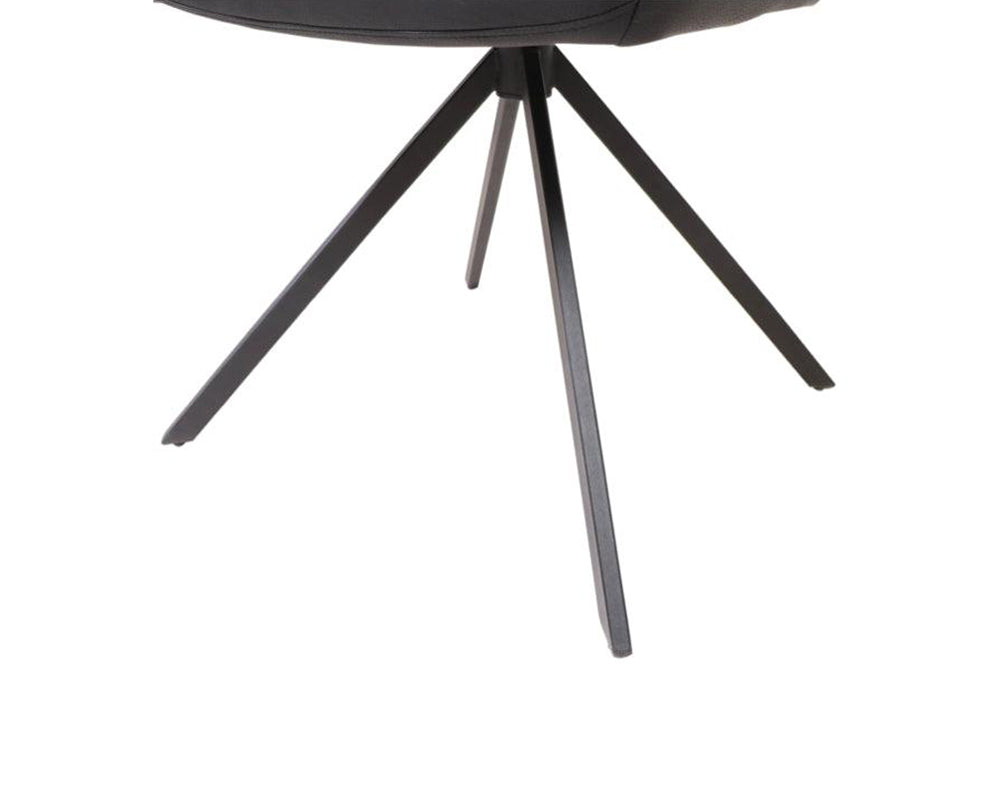 Lola, chaise en tissu effet cuir noir - SOUFFLE D’INTÉRIEUR