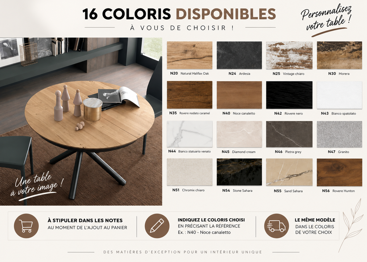 Table ronde extensible - Fahrenheit Altacom