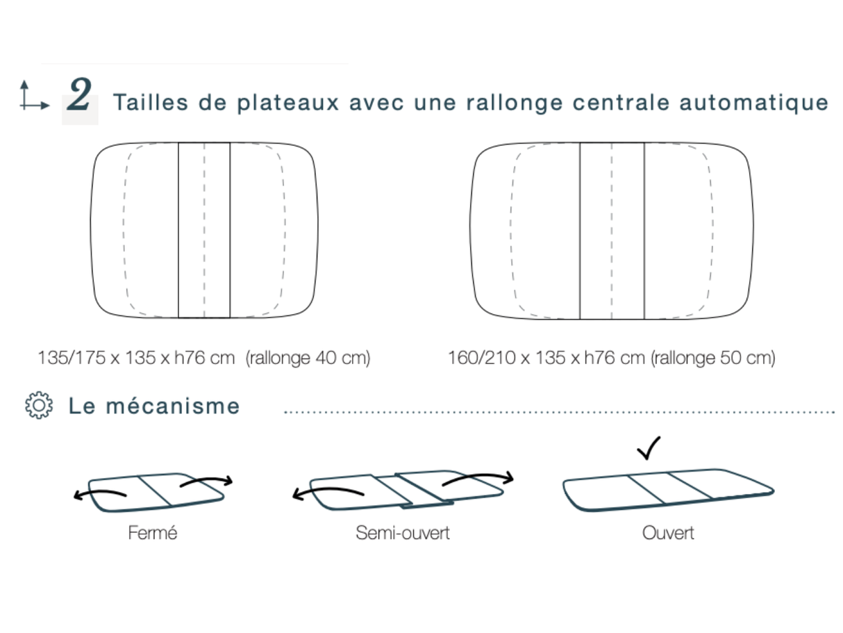 Table céramique carré extensible - Limy