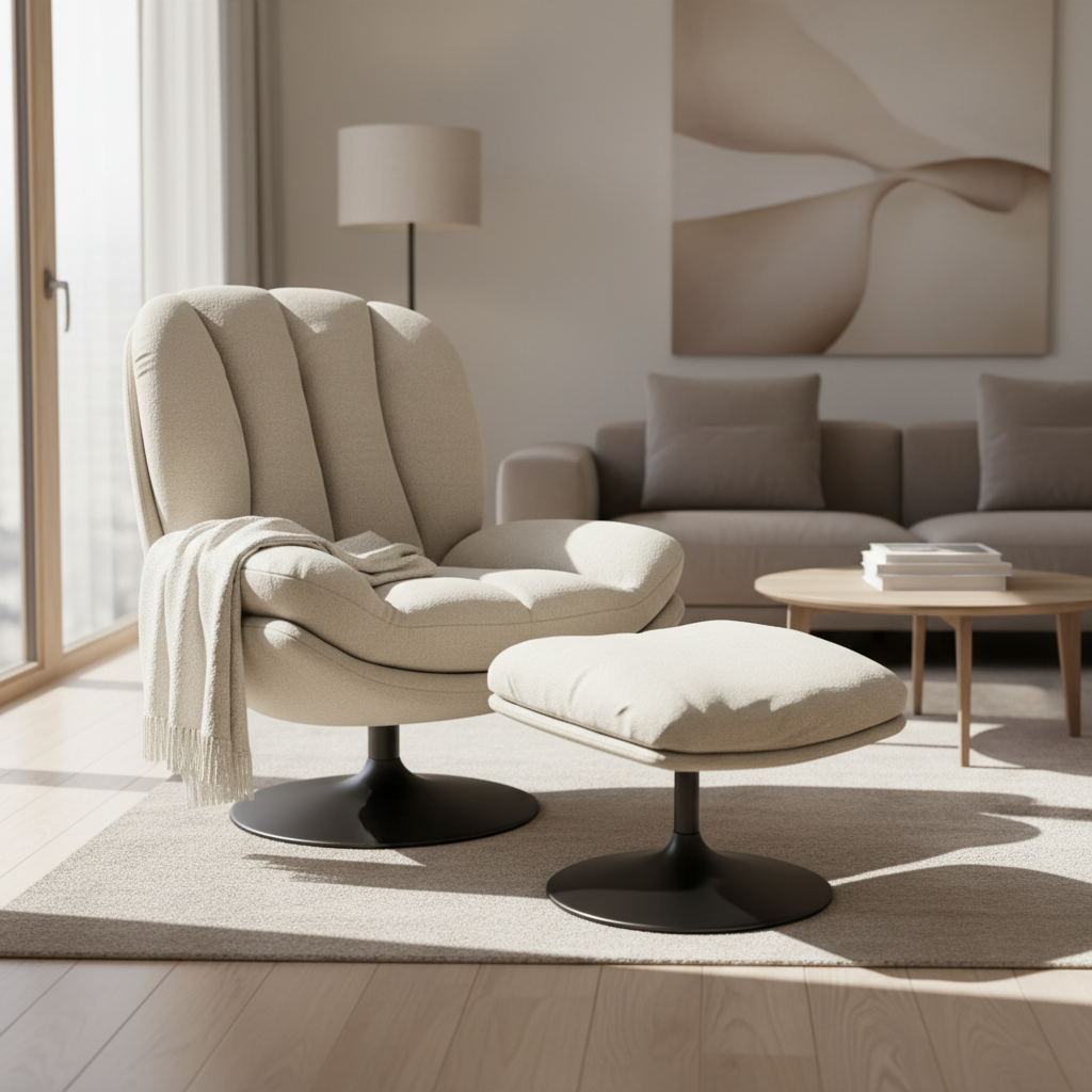 Fauteuil de salon confortable pivotant - Akante -Lisboa - Souffle d'intérieur