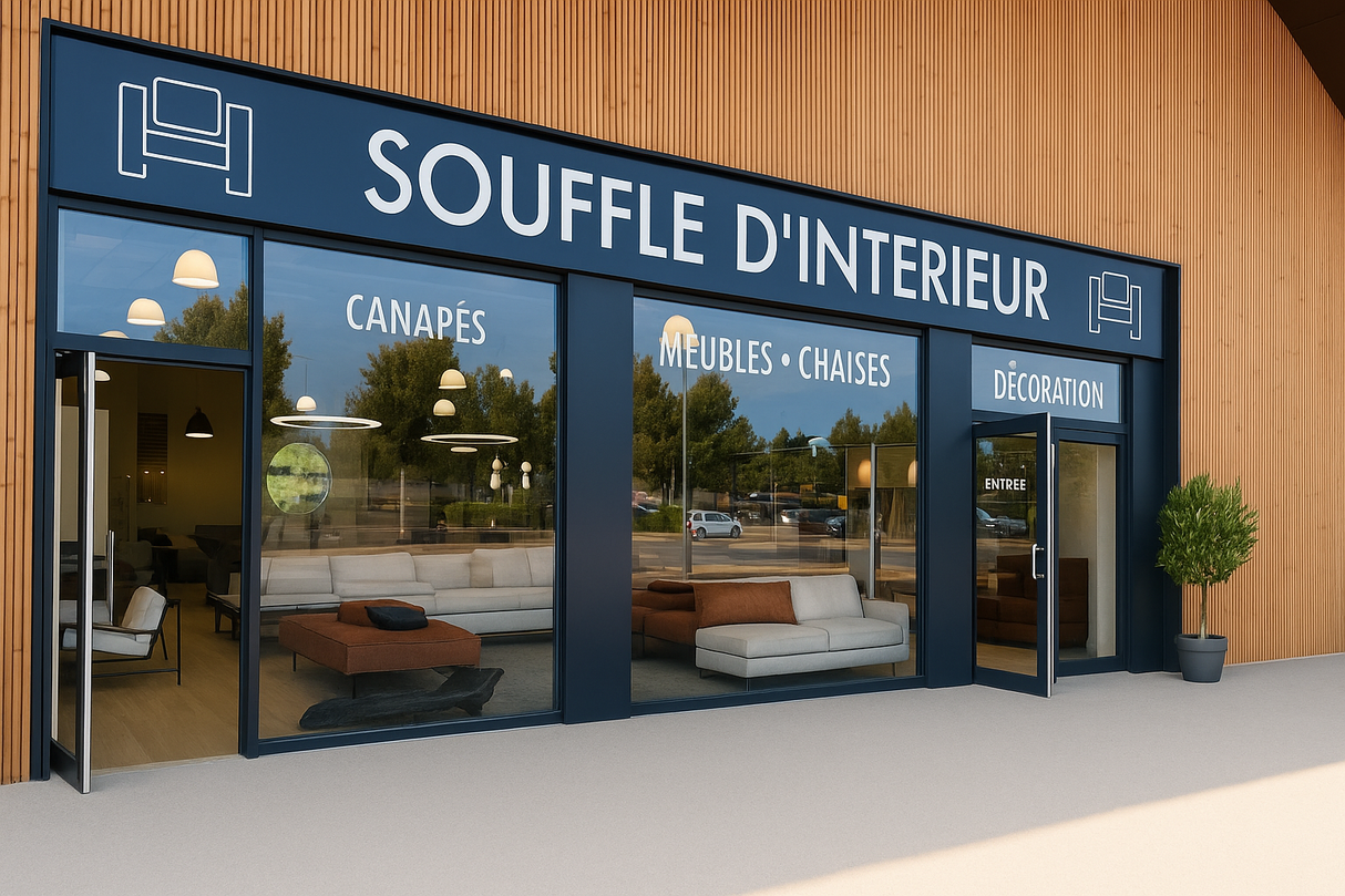 Devanture du magasin de meubles Souffle d'intérieur à Yerres en Essonne