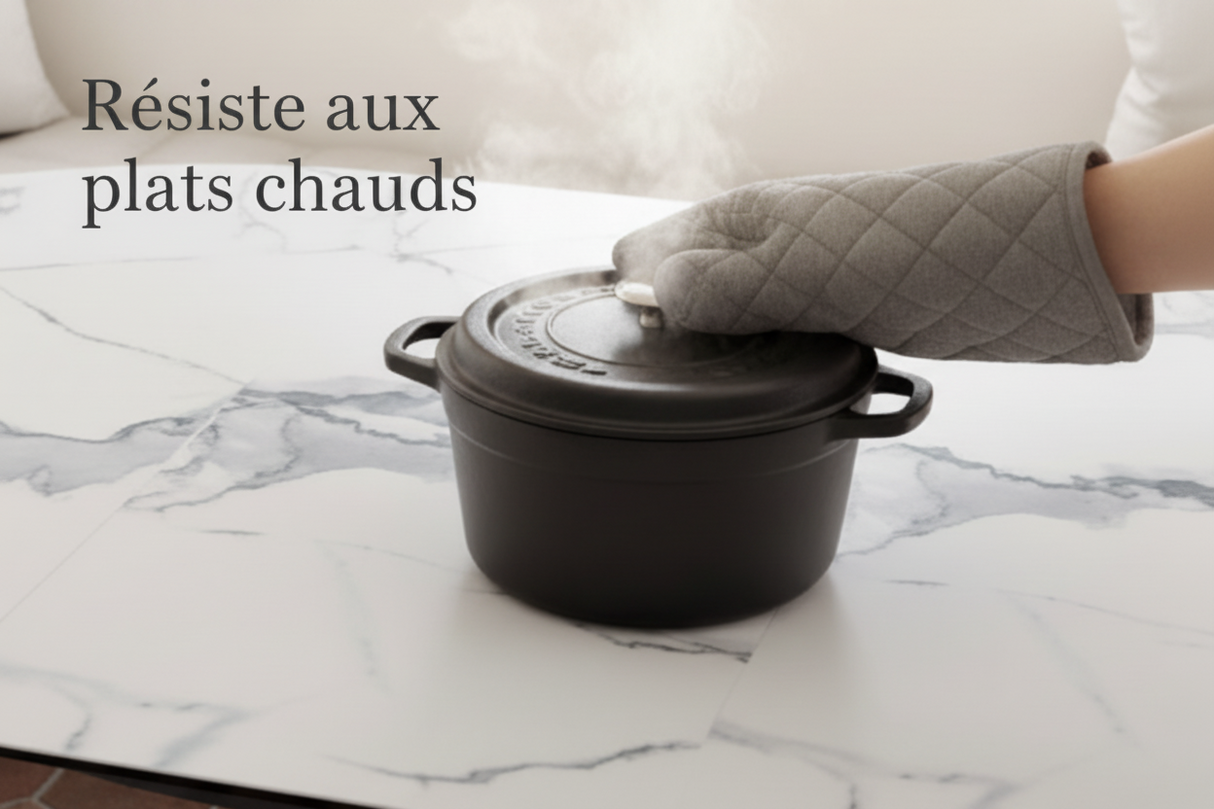 Akante extendable round ceramic table - Chanterelle