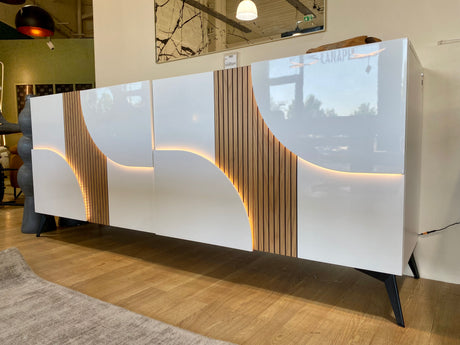 buffet bas blanc et bois - Marquise - Animovel
