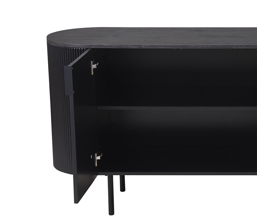 Buffet de salle à manger noir 4 portes - Rousseau - Souffle d'intérieur