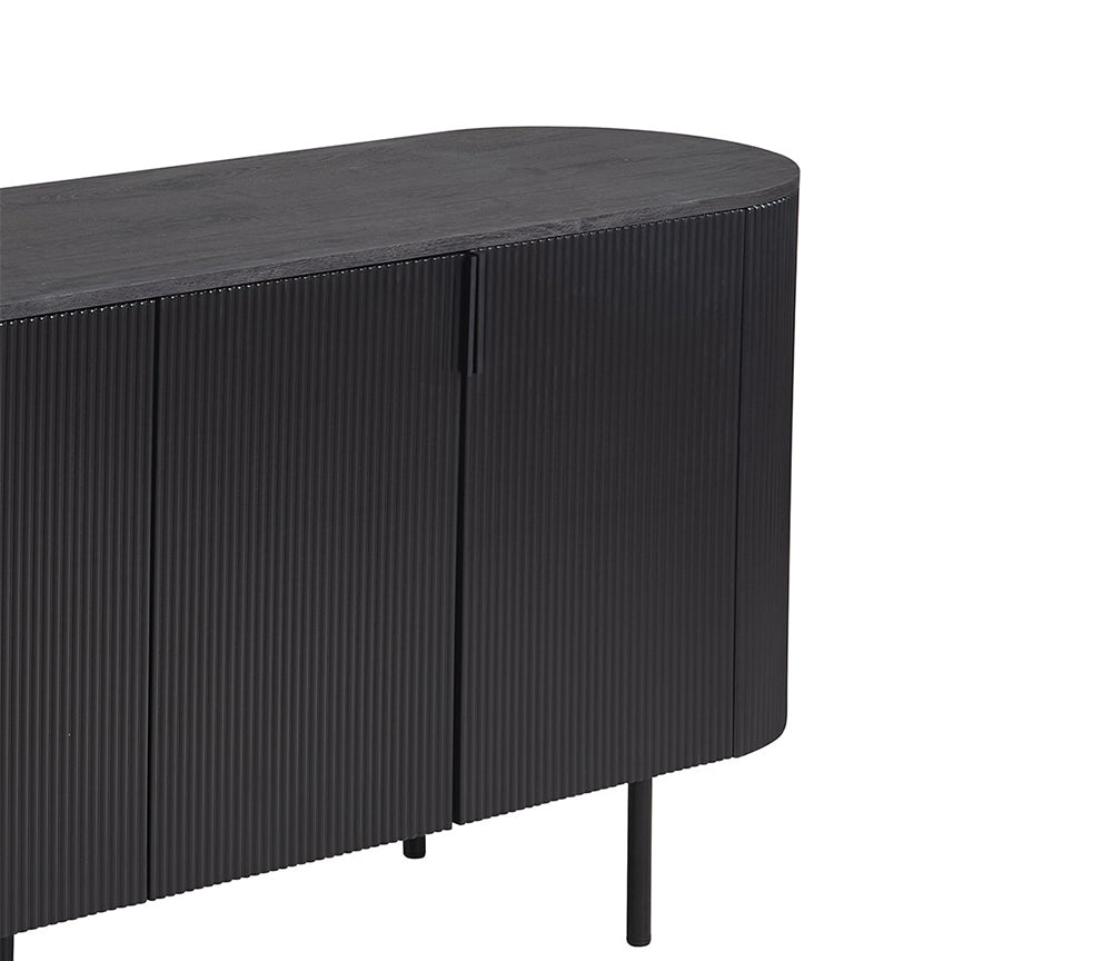Buffet de salle à manger noir 4 portes - Rousseau - Souffle d'intérieur