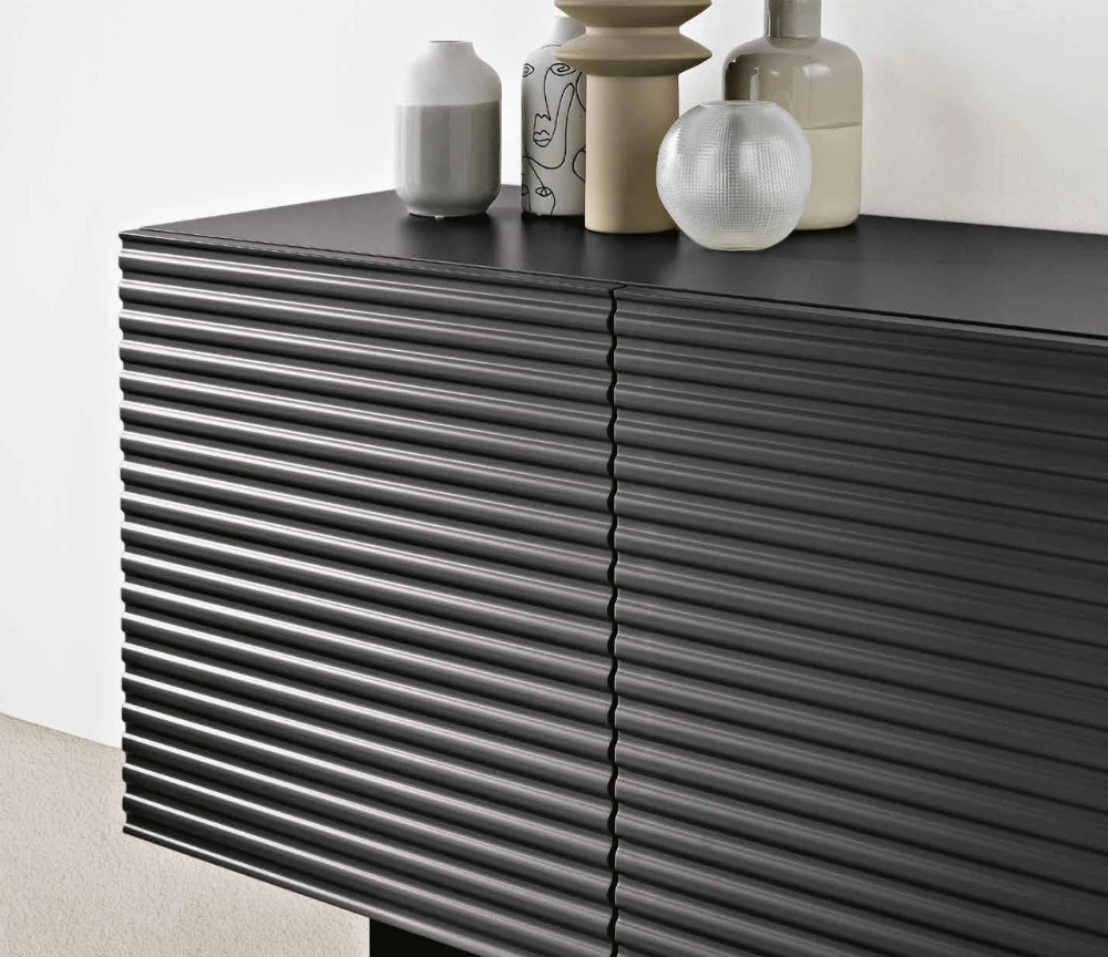 Gray sideboard 3 doors L180 H80 D50cm - Warren