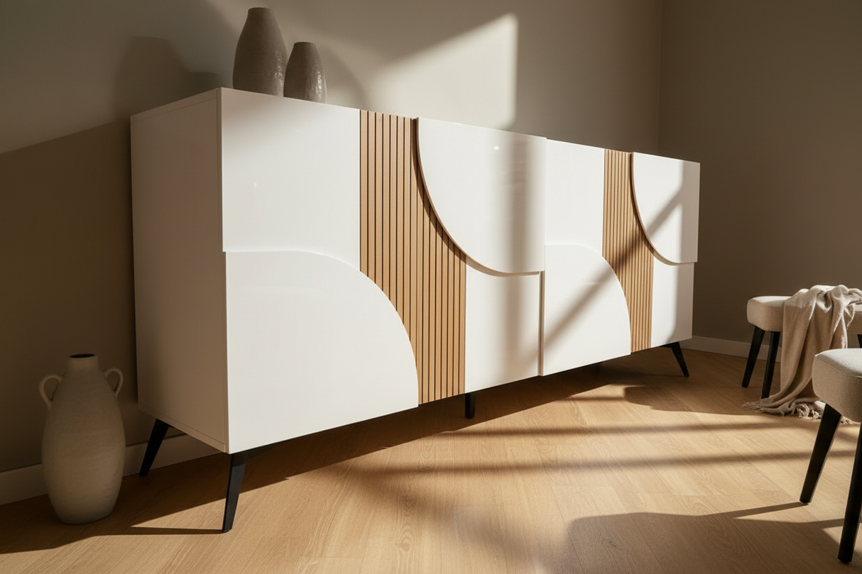 Buffet bas enfilade bahut blanc - Marquise- Animovel - Souffle d'intérieur