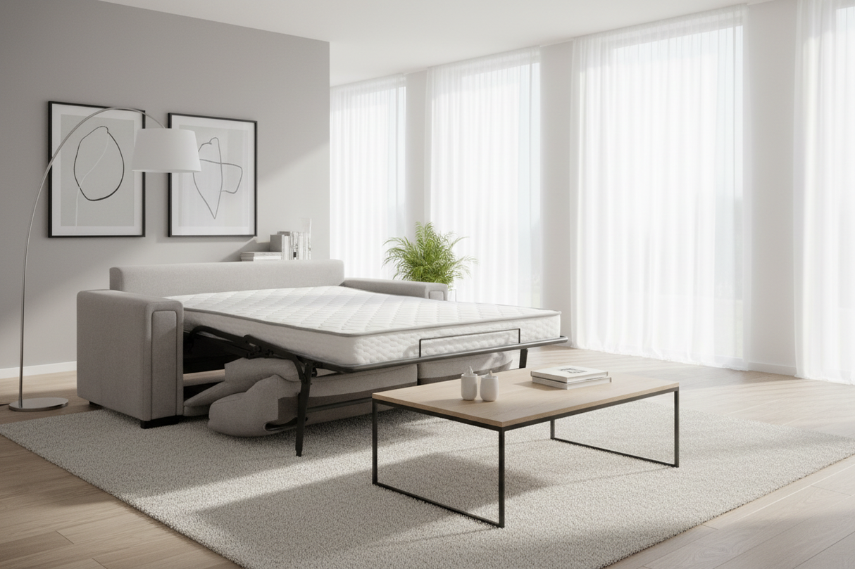 Canapé convertible salon contemporain gris