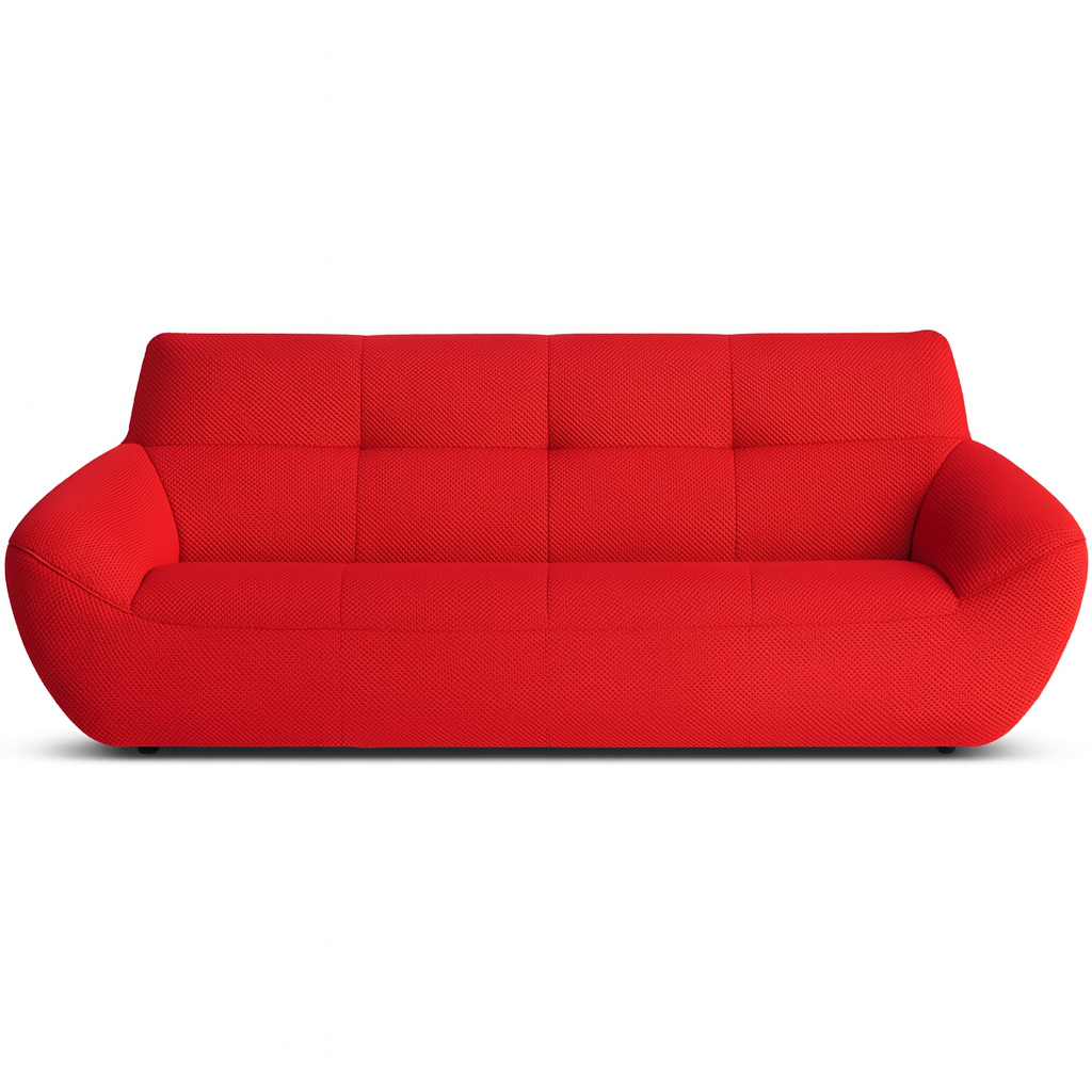 Red 3 seater fabric sofa 239cm - Alyssa