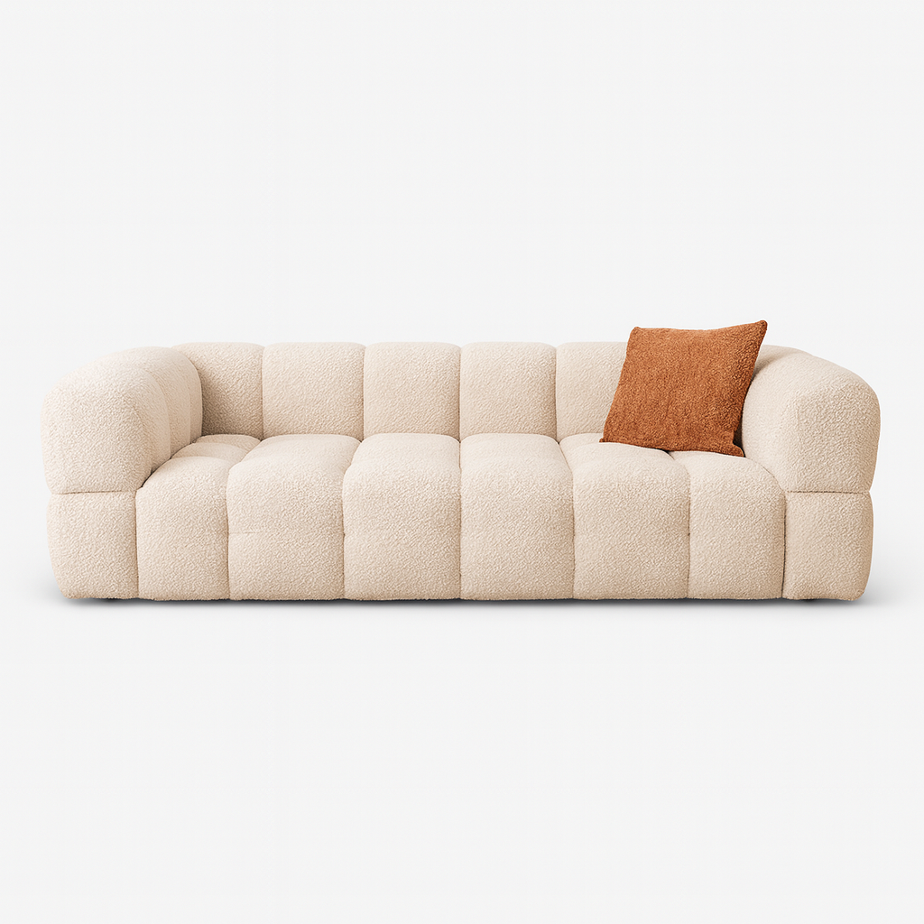 Canapé droit Noah - vue face - tissu beige